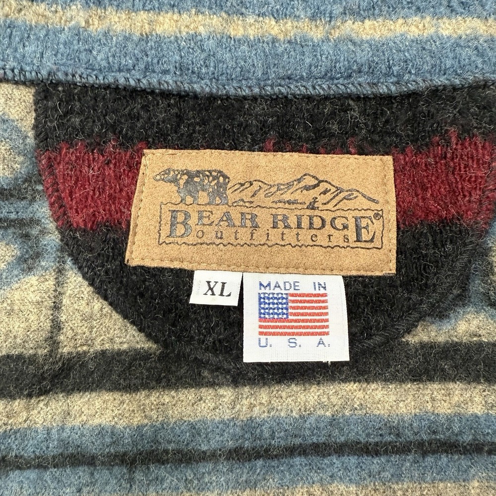 VTG Bear Ridge Outfitters Wool Rustic Western Aztec Vest Jacket Sz XL Cabincore - Picture 7 of 13